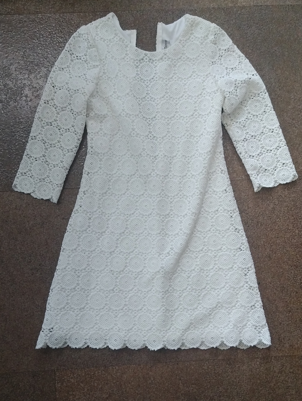 Rare Editions White Crochet Lace Dress Top